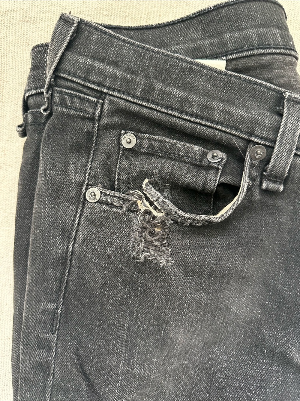 rag & bone / JEAN for Intermix Skinny Jeans Size 27 Black Distressed - Picture 16 of 16